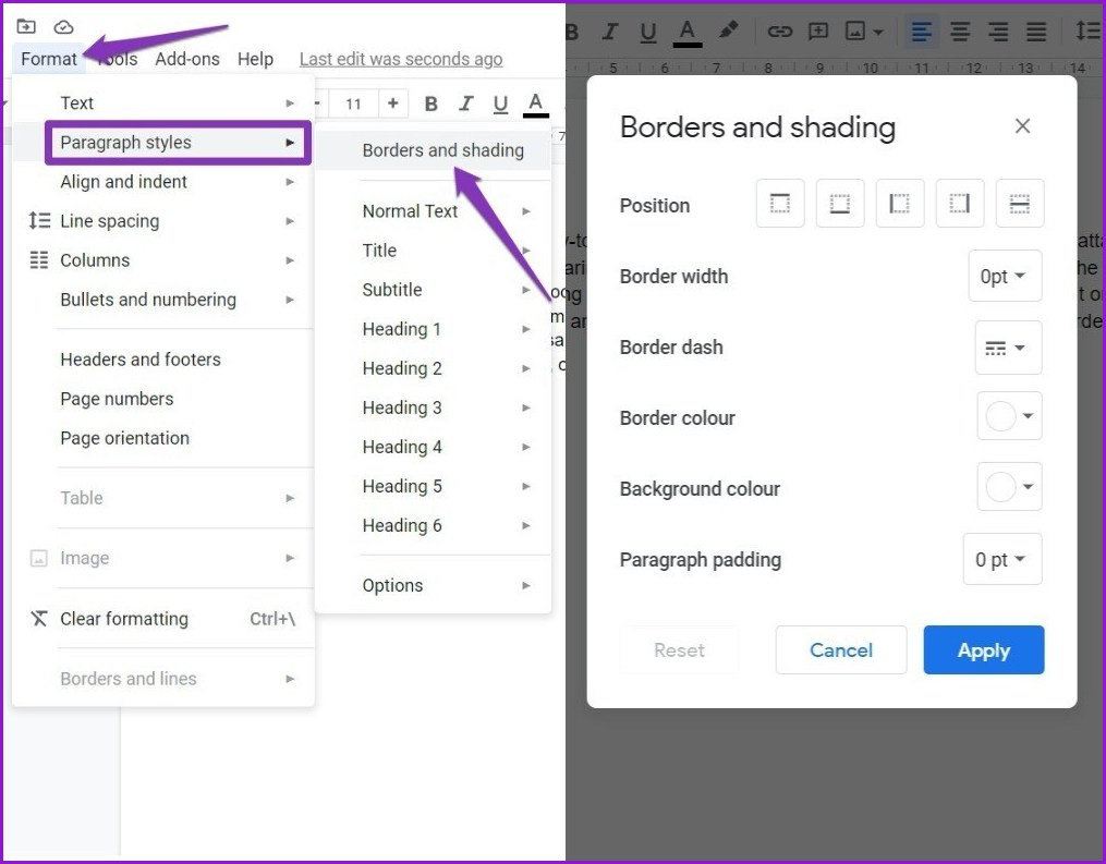 Principais Maneiras De Adicionar Bordas No Google Docs