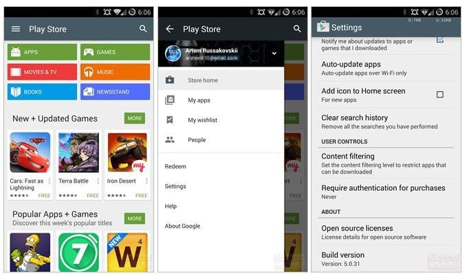 google play store material design android l 1
