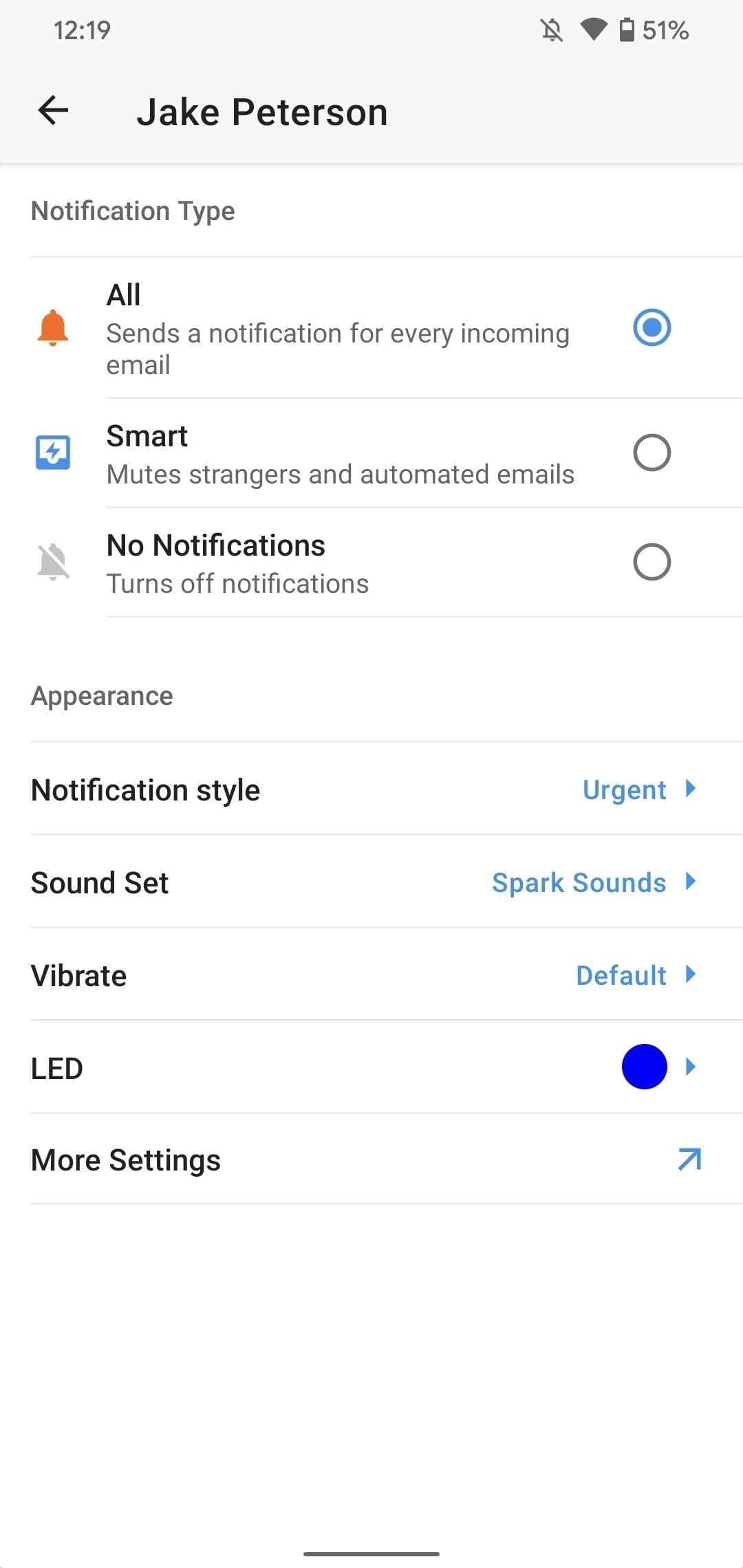 Personalize o Spark para notificacoes do Android com luzes sons 1