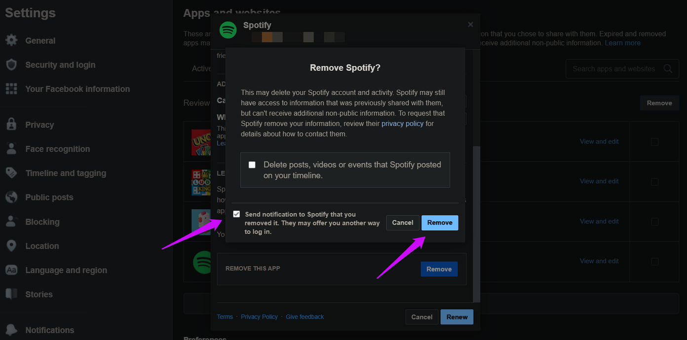 Como desvincular o Spotify da conta do Facebook