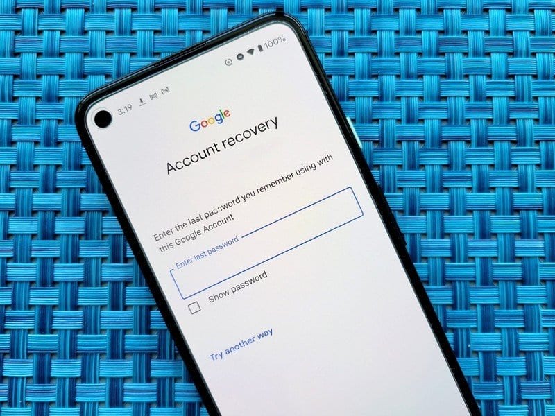 google account recovery pixel 4a no address 1