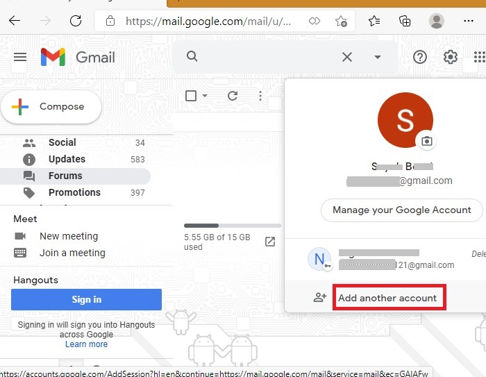 how to add another gmail to my gmail account