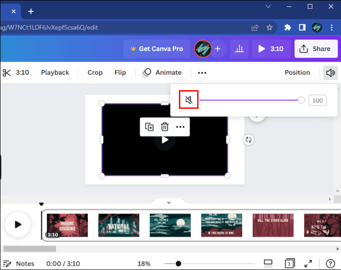 Como remover o áudio do vídeo no Canva