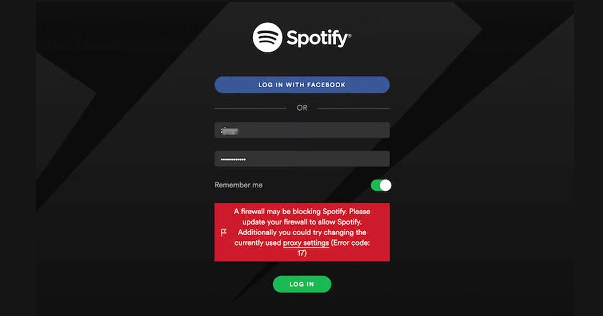 A firewall may be blocking spotify