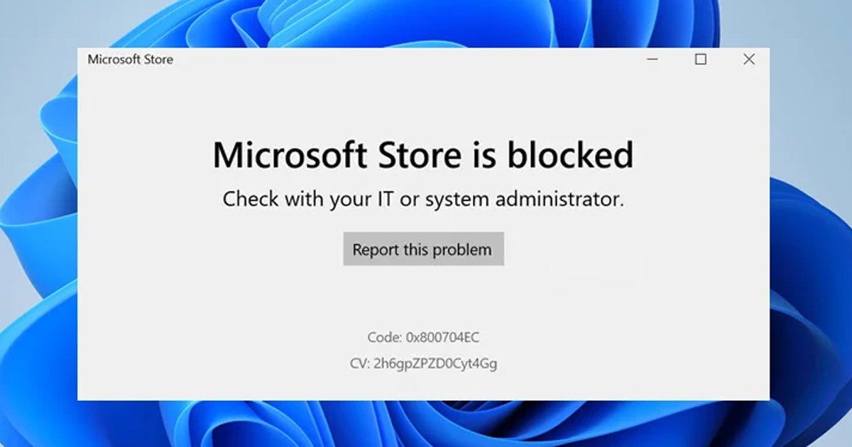 Microsoft Store blocked