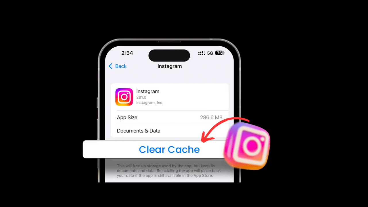 instagram app cache clear 1